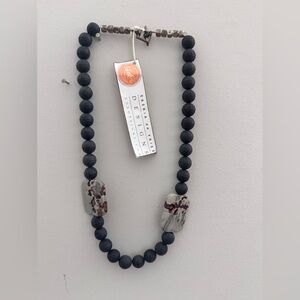 Saskia de Vries Designs “Black River” Statement Necklace — Faceted Onyx & Jasper